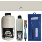 Cadence Mobilya Boyası - Multisurface H - 063 Vizon gr i 2000 ml Ultimate Vernik Mat 500 ml Saten Rulo Set