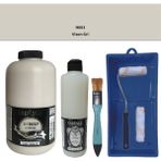 Cadence Mobilya Boyası - Multisurface H - 063 Vizon gr i 2lt Ultimate Parlak Vernik 500 ml Saten Rulo Set