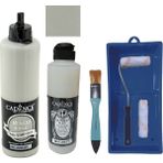 Cadence Mobilya Boyası - Multisurface H - 063 Vizon gr i 500 ml + Ultimate Vernik Mat 250 ml + Saten Rulo Set