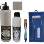 Cadence Mobilya Boyası - Multisurface H - 065 Ufuk gr isi 500 ml + Ultimate Vernik Mat 250 ml + Saten Rulo Set