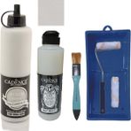 Cadence Mobilya Boyası - Multisurface H - 067 Doğal Hazır 500 ml + Ultimate Vernik Mat 250 ml + Saten Rulo Set