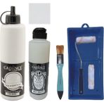 Cadence Mobilya Boyası - Multisurface H - 068 Buhar 500 ml + Ultimate Vernik Mat 250 ml + Saten Rulo Set