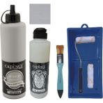 Cadence Mobilya Boyası - Multisurface H - 074 Soğuk gr i 500 ml Ultimate Vernik Parlak 250 ml Saten Rulo Set