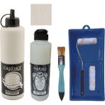 Cadence Mobilya Boyası - Multisurface H - 079 Fildişi Sahili 500 ml + Ultimate Vernik Mat 250 ml + Saten Rulo Set