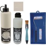 Cadence Mobilya Boyası - Multisurface H - 080 Kumtaşı 500 ml + Ultimate Vernik Mat 250 ml + Saten Rulo Set