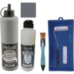 Cadence Mobilya Boyası - Multisurface H - 081 gr afiti gr i 500 ml + Ultimate Vernik Mat 250 ml + Saten Rulo Set