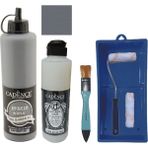 Cadence Mobilya Boyası - Multisurface H - 081 gr afiti gr i 500 ml Ultimate Vernik Parlak 250 ml Saten Rulo Set