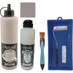 Cadence Mobilya Boyası - Multisurface H - 082 Kahire Kahvesi 500 ml Ultimate Vernik Parlak 250 ml Saten Rulo Set