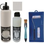 Cadence Mobilya Boyası - Multisurface H - 086 Kül 500 ml + Ultimate Vernik Mat 250 ml + Saten Rulo Set