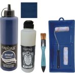 Cadence Mobilya Boyası - Multisurface H - 092 Okyanus 500 ml + Ultimate Vernik Mat 250 ml + Saten Rulo Set