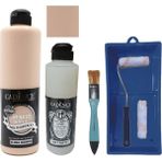 Cadence Mobilya Boyası - Multisurface H - 094 Somon 500 ml + Ultimate Vernik Mat 250 ml + Saten Rulo Set