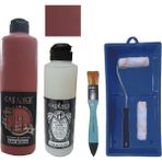 Cadence Mobilya Boyası - Multisurface H - 096 Mercan 500 ml Ultimate Vernik Parlak 250 ml Saten Rulo Set