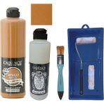 Cadence Mobilya Boyası - Multisurface H - 097 Klasik Meşe 500 ml Ultimate Vernik Parlak 250 ml Saten Rulo Set