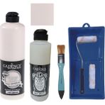 Cadence Mobilya Boyası - Multisurface H - 101 Şampanya 500 ml + Ultimate Vernik Mat 250 ml + Saten Rulo Set