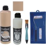 Cadence Mobilya Boyası - Multisurface H - 102 Karton 500 ml + Ultimate Vernik Mat 250 ml + Saten Rulo Set