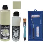 Cadence Mobilya Boyası - Multisurface H - 110 Ilkbahar 500 ml Ultimate Vernik Parlak 250 ml Saten Rulo Set