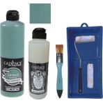 Cadence Mobilya Boyası - Multisurface H - 111 Kraliyet Yeşili 500 ml Ultimate Vernik Parlak 250 ml Saten Rulo Set