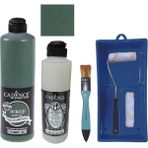Cadence Mobilya Boyası - Multisurface H - 113 Zümrüt Yeşili 500 ml Ultimate Vernik Parlak 250 ml Saten Rulo Set