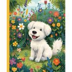 Caderno Cão Branco - Caderno Infantil Motivador | Papel Colorido contra Stress Visual | Dyslexic Friendly: Um recurso escolar inclusivo que transforma ... numa experiência positiva e motivadora.