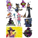Cadı Sticker Set-4 10 Parça Telefon, Tablet, Defter, Laptop Sticker