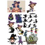 Cadı Sticker Set-5 19 Parça Telefon, Tablet, Defter, Laptop Sticker