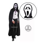 Cadılar Bayramı & Halloween - 2 Parçalı Çığlık Scream Maske ve Kapüşonlu Pelerin Kostüm Seti 120 cm