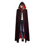 Cadılar Bayramı Kapşonlu Pelerin, Kapüşonlu Cadılar Bayramı Pelerin,Tam Boy Kadife Pelerin - İkna Edici Vampir Veya Cadı Kostümü, Şövalye Fantezi Serin Cosplay Unisex Kadınlar Ve Erkekler İçin