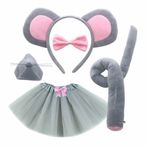 Cadılar Bayramı Karnaval rol yapma sahne Şapkalar Kuyruk cosplay aslan tilki kedi Kaplan kulakları saç çember kuyruk takım elbise (Fare beş parçalı takım)