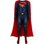 Cadılar Bayramı Kostüm Superman Çelik Adam Tulum Cosplay Kostüm Tayt (Yurt Dışından) - Mavi - 120 cm
