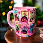 Cadılar Bayramı Kötü Kadın Karakterler Tasarım Kupa-Halloween Çay-Kahve Kupası - Pembe - 330 ml