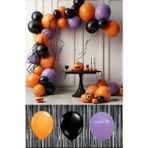 Cadılar Bayramı Mini balon zincir set turuncu siyah lila