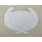 Cadillac Taç Arma Sticker Beyaz 13x9,5cm - Royal Taç Sticker, Royal Taç Arması, Etiketi, Çıkartması
