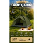 Çadır Tam Otomatik Kamp Çadırı 2 Kişilik 200x150 Cm 3 Saniyede Kurulum Su Geçirmez Geniş Çadır Outdoor Haki