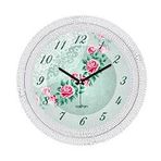 Cadran 001 Motifli Pembe Güller Çatlak Desen Vintage Duvar Saati