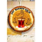 Cafe, Restoran, Çay Ocağı Duvar, Kapı Tablo Süs Modelleri, Ahşap Dekoratif Şık Duvar Dekorasyonu - 30 x 30 - Karışık