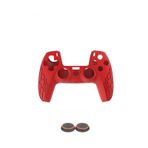 Cafele PS5 Dualsense Joystick Silikon Kılıf + Analog Koruyucu Kırmızı