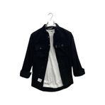 Cafes Uzun Kol Slim Fit Erkek Kadife Gömlek-6969 Siyah