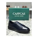 Caffcas Hakiki Deri Lacivert El Yapımı Casual Sneaker Erkek Ayakkabı 02-208