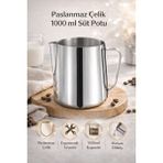 Caffe Rino SİMONELLI Süt Potu Pitcher 350 ml Paslanmaz Çelik - Gümüş