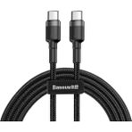 Cafule, 3.0 A Usb-C & Usb-C Şarj & Data Aktarımı Kablosu, Flash/hızlı Şarj, 1 Metre, Gri/siyah, Catklf-Gg1