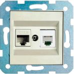 Çağatay Elektrik Ovivo Beyaz Nummeris Telefon+Data Cat 6 Internet Prizi Mekanizma