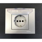 Çağatay Elektrik Ovivo Grano Gümüş (Silver) Kapaklı Topraklı Priz Mekanizma