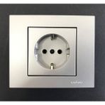 Çağatay Elektrik Ovivo Grano Gümüş (Silver) Topraklı Priz Mekanizma