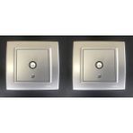 Çağatay Elektrik Ovivo Grano Gümüş Tv Prizi F Konnektör Çerçeve