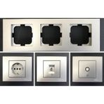 Çağatay Elektrik Ovivo Grano Gümüş Üçlü Set - Tv - Nümeris (Telefon)- Topraklı Priz