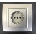 Çağatay Elektrik Ovivo Mina Gümüş Silver Topraklı Priz Mekanizma