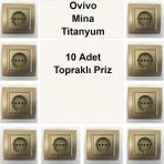 Çağatay Elektrik Ovivo Mina Titanyum 10 Adet Topraklı Priz