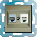 Çağatay Elektrik Ovivo Titanyum Nummeris Telefon+Data Cat 6 Internet Prizi Mekanizma