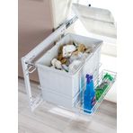 Çağdaş CK14 25 lt Yandan Teleskopik Raylı Mutfak Plastik Çöp Kovası ve Şişelik