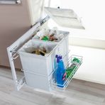 Çağdaş CK15 28 lt Yandan Teleskopik Raylı Mutfak Plastik Çöp Kovası ve Şişelik